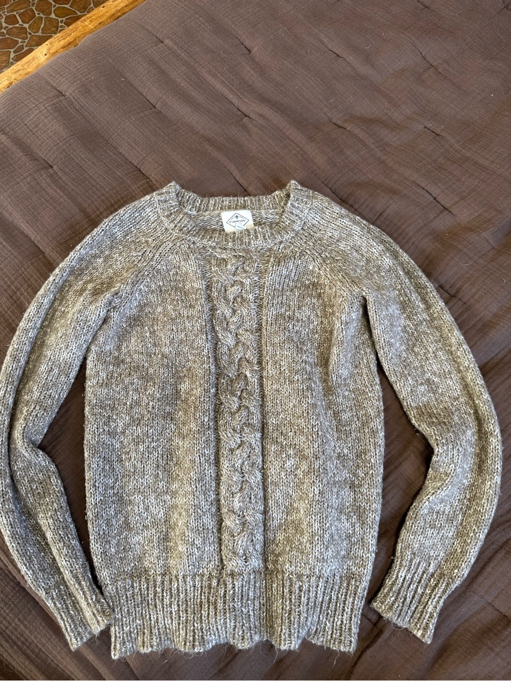 St. John's Bay Gray Cable Crewneck Sweater